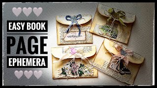 Junk Journal Ephemera - Easy Book Page Envelopes