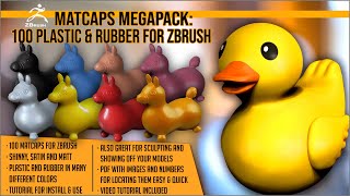 Matcaps Megapack 100 Plastic and Rubber For ZBrush by Artistic Squad