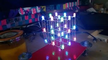 Red green blue led cube 3x3x3