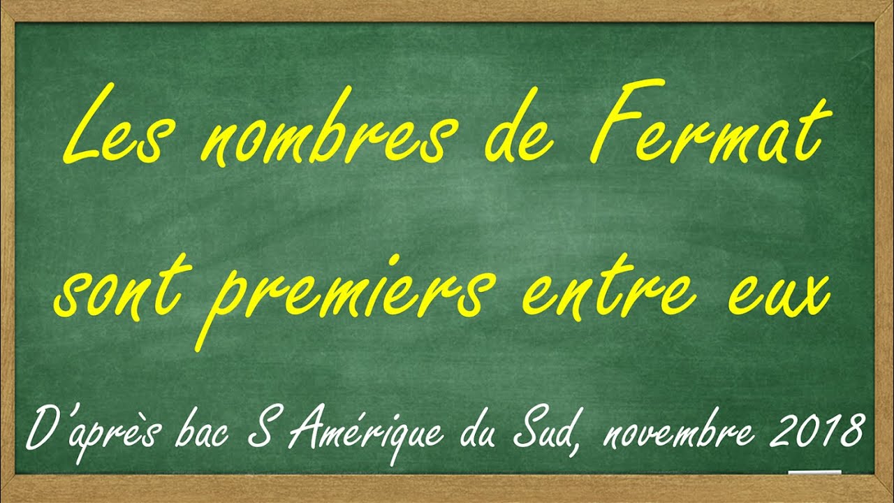 Les nombres de Fermat sont premiers entre eux (arithmétique d'après — free download