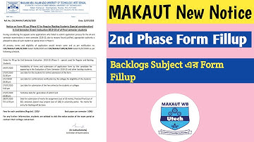 MAKAUT New Notice || makaut Backlogs & Regular form Fill up Phase II || makaut