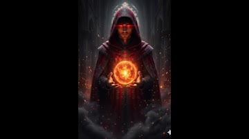 8K Dark Fantasy Sorcerer – Crimson Hood & Fire Magic