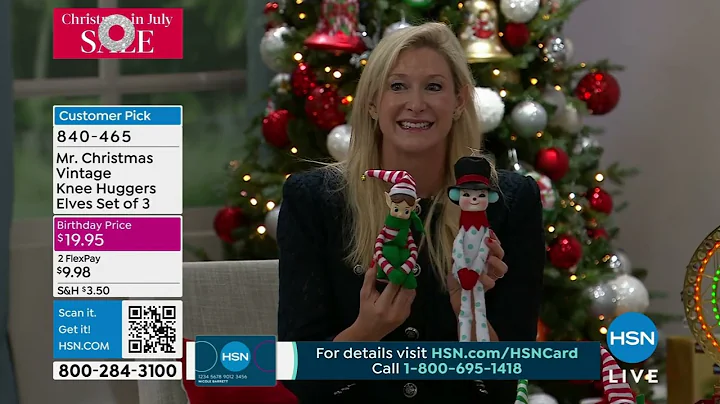 Mr. Christmas Vintage Knee Huggers Elves Set of 3