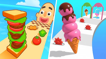 Sandwich Runner VS Stacky Ice Cream Runner - All Level Gameplay Android iOS New Update Ep50