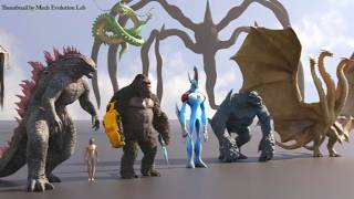 Kaiju Size Comparison 3D | 3d Animation Size Comparison