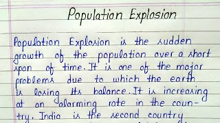 Essay On Population Explosion  Population Explosion Essay