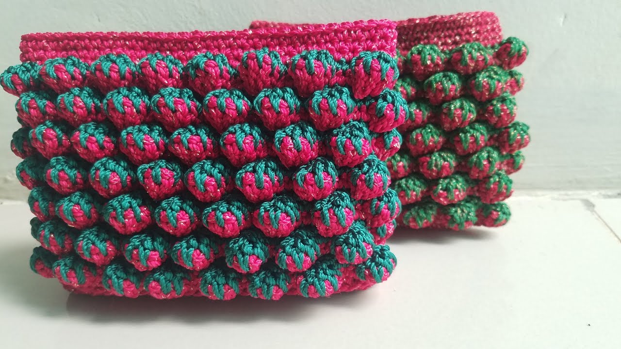 Crochet Tutorial Dompet Rajut Motif Strawberry Strawberry Stitch Youtube Crochet Tutorial Crochet Crochet Handbags