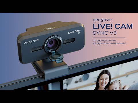 Creative Live! Cam Sync V3 2K QHD Webcam with 4X Digital Zoom and Built-in Mics