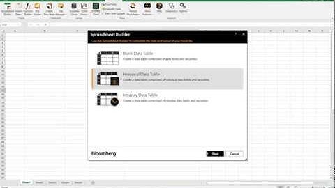 How to collect Bloomberg data in Excel
