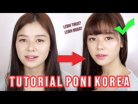 Cara Potong  Poni Ala  Korea  See Through Bangs Tutorial  