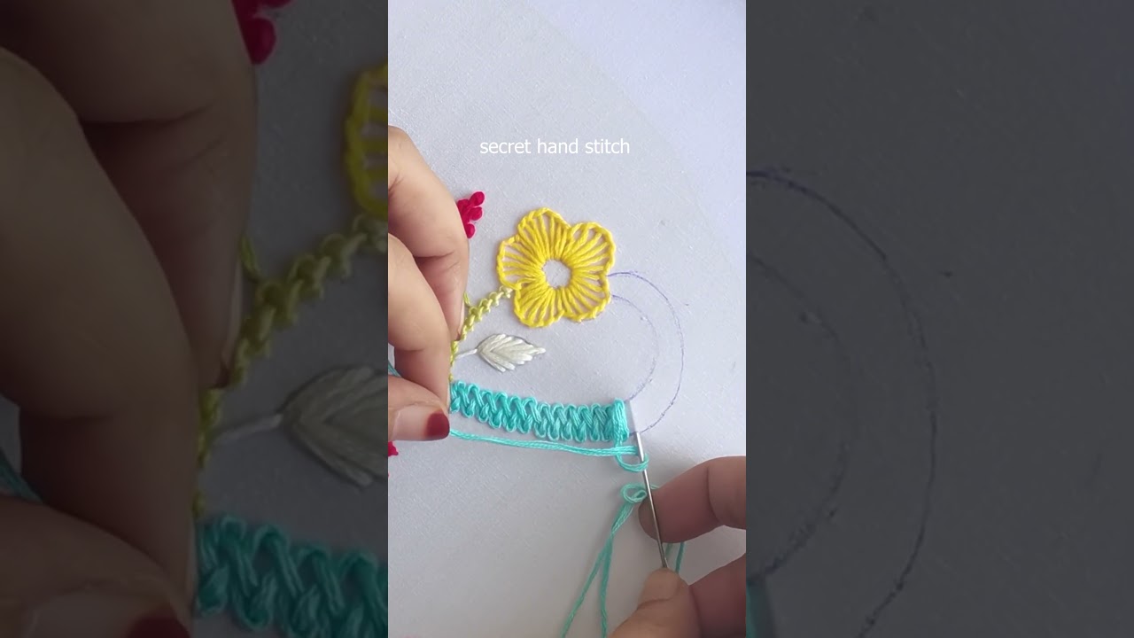 very new design !! Exclusive hand embroidery easy stitch tutorial #sewing #diy #shortvideo