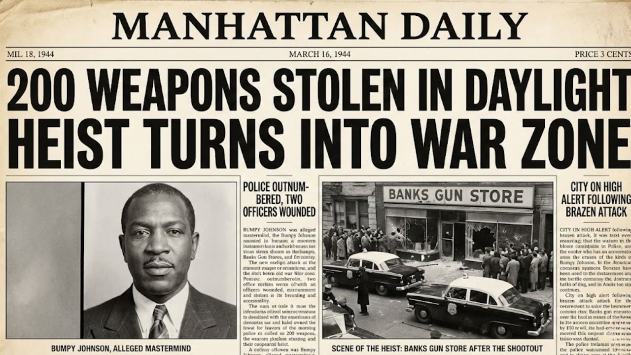 BUMPY JOHNSON Robbed 200 GUNS in DAYLIGHT --- 2-HOUR POLICE SHOOTOUT With 400 BULLETS FIRED