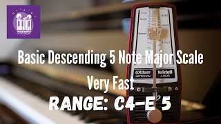 Basic Descending 5 Note Major Scale Very Fast