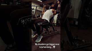 Shoulder getting muscular high rep range set #motivation