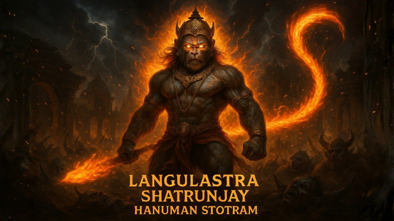 Langulastra Shatrunjay Hanuman Stotram | Rare Hanuman Mantra for Victory | Chant with meaning