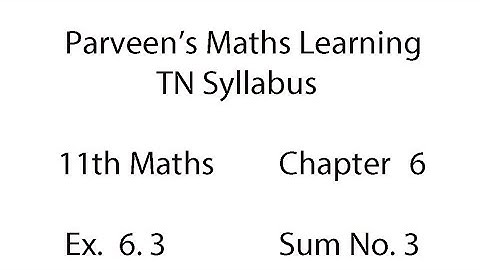 11th Maths Ex 6.3 Sum No.3 Chapter 6 Two Dimensional Analytical Geometry