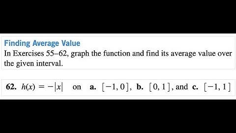 graph the function and find its average value over the given interval.62. h(x) = - | x | on a.[-1,0]