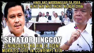Senator Jinggoy Estrada, biglang na cite in contempt Mainit na sagutan kay Ex agent pdea morales