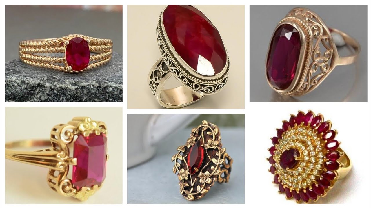 Oval Ruby and Diamond Three Stone Ring | Pravins