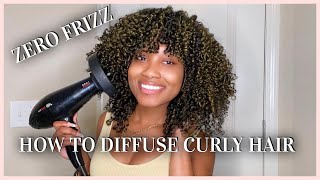 How To Diffuse Natural Curly Hair | NO FRIZZ + Tips & Tricks