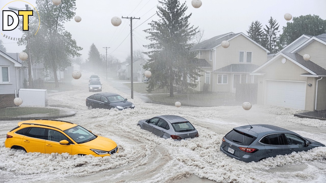 Мощный град в Альберте, Канада! Мощный град и сильные штормы обрушились на Калгари!