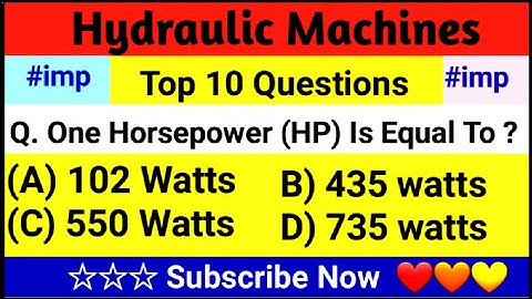 Top 10 Hydraulic Machines Objective Question And Answer For All Competitive Exams