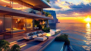 Morning Jazz Seaside in Luxury Villa Ambience with Gentle Summer🌊Relaxing Jazz Music to Work, Study