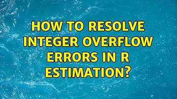 How to resolve integer overflow errors in R estimation? (2 Solutions!!)