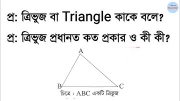 ত্রিভুজ বা Triangla কাকে বলে? ত্রিভুজ প্রধানত কত প্রকার ও কী কী | Geometry | 3 Minute Education