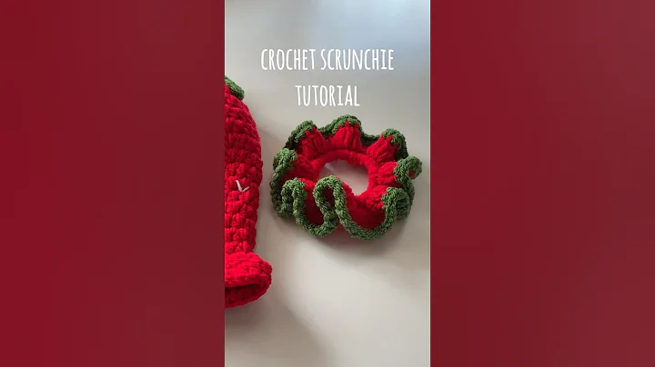 CROCHET SCRUNCHIE TUTORIAL 🍓 #crochettutorial #crochetpattern #crochetscrunchie