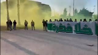 جمهور الرجاء يودع بسعد الشابي بطريقة راقية raja| green boys| ultras eagles | الرجاء ??