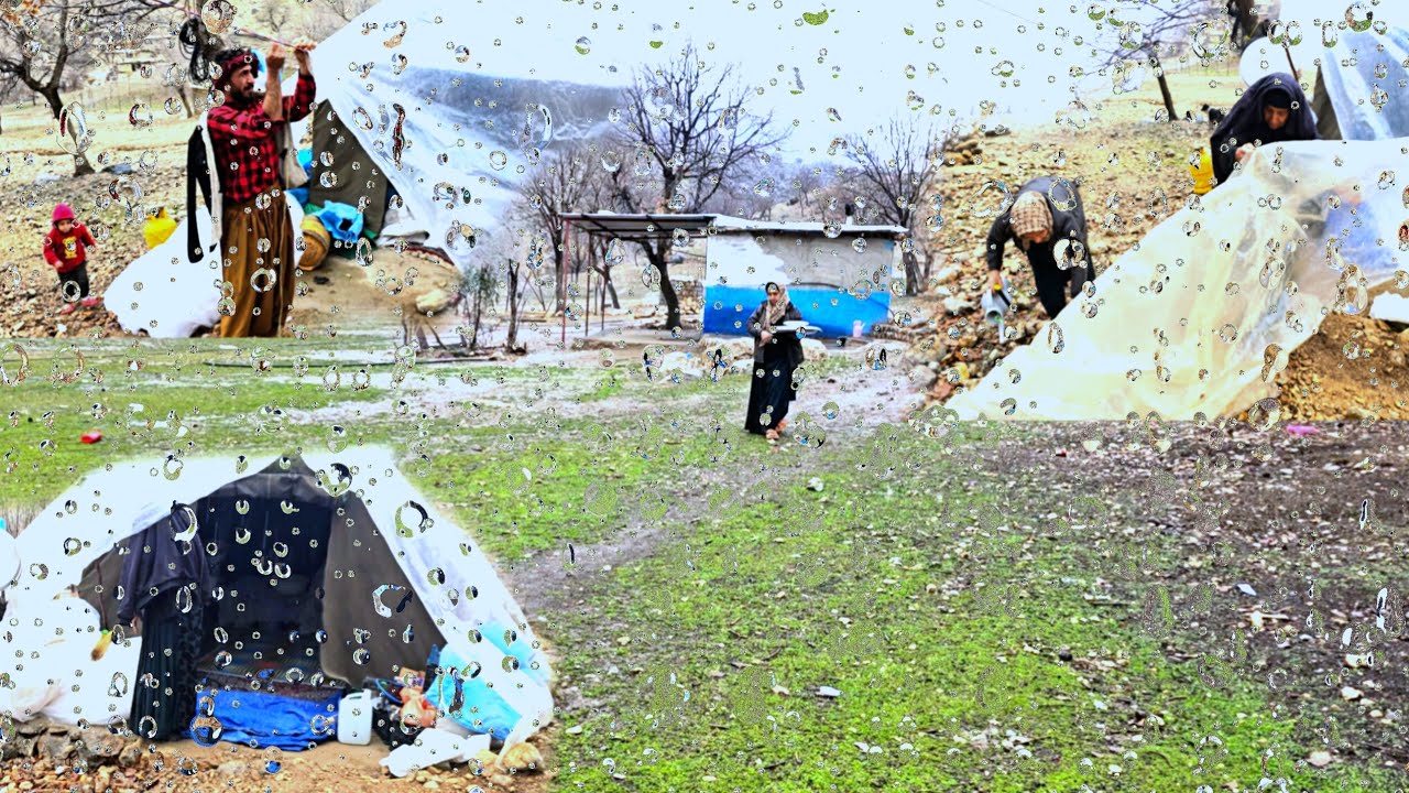 Hard Nomadic Life on a Rainy Day | Struggles of Tribal Family in the ...
