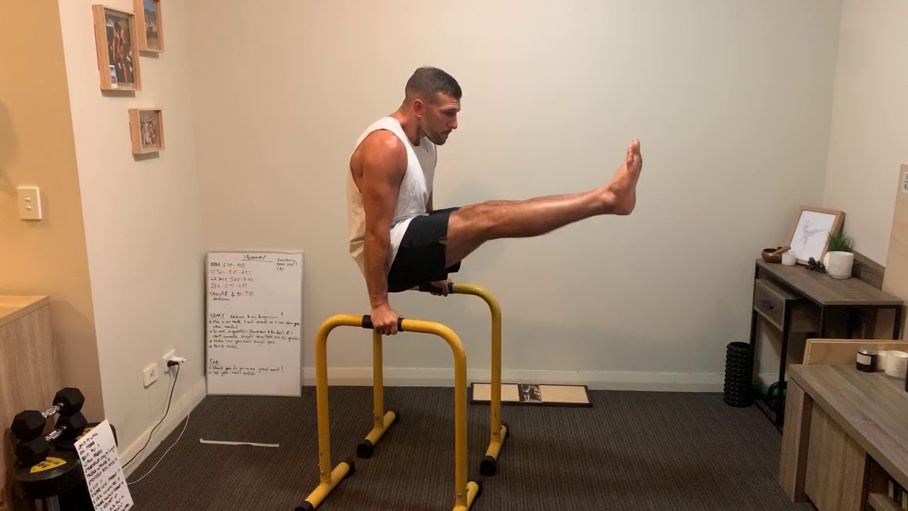 Parallel Bar Leg Raises - YouTube