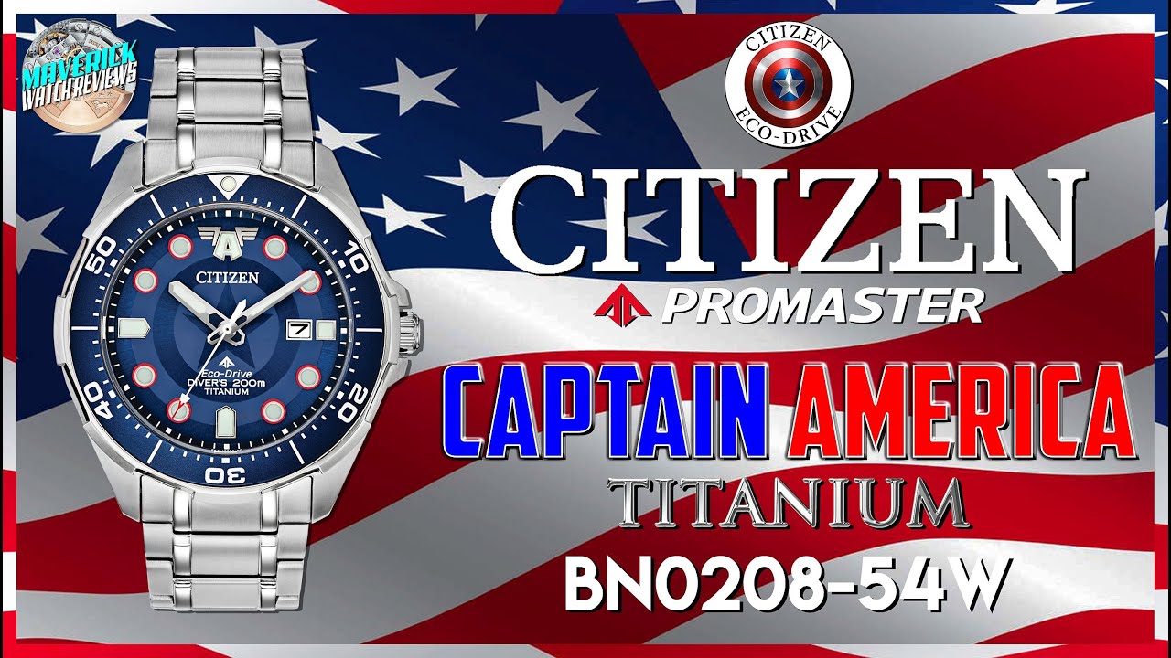 BN0208-54W Citizen Promaster Capitan America - YouTube