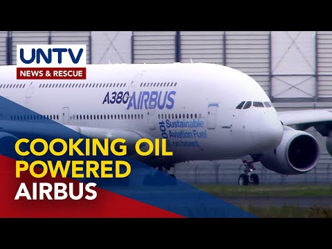 Airbus A380 conducts 3 hour flight fueled by cooking oil