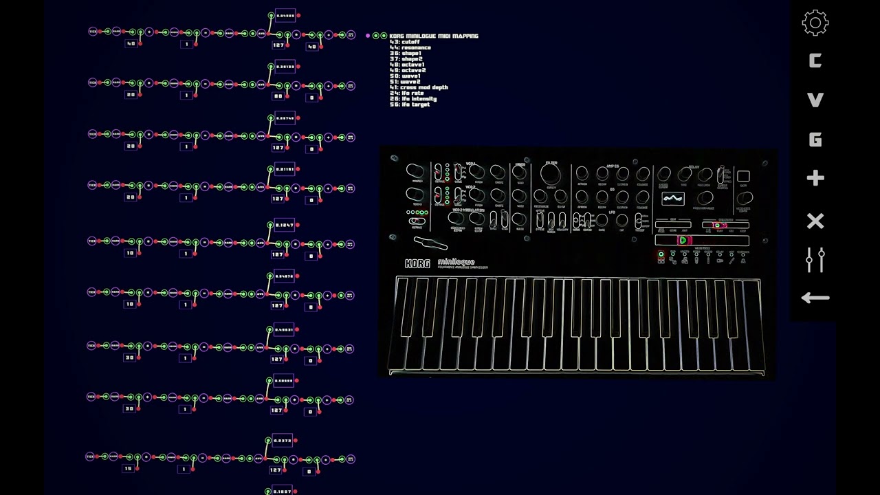 RayTone talking to Korg Minilogue