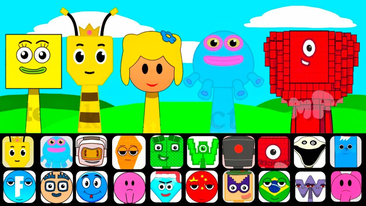 🔥 NEW Sprunki OCs Characters – Sally Square, Queen Beeatrice, Bee, Toe Jammer, One Million