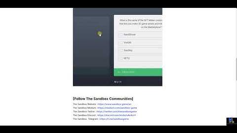 Coinmarketcap The Sandbox Learn & Earn Quiz September 2021