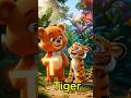 T is for Tiger 🐯 | Jungle ABC Adventure for kids and learn  with bibo Cute Bear 🐻 #shorts #kids