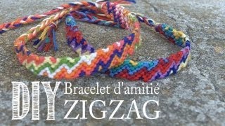 Bracelet brésilien amitié amour tissé en lin coloré zigzag et