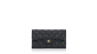 Chanel Caviar Quilted Long Flap Wallet Black 