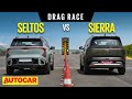 Drag Race: Kia Seltos vs Tata Sierra - 160hp turbo-petrol SUVs go head to head | Autocar India