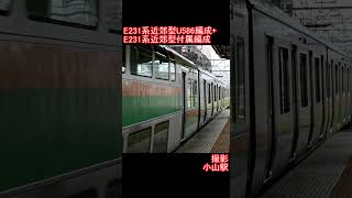 【JR東日本】E231系U586編成+E231系近郊型付属編成　小山駅到着