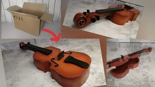 Violin made of cardboard. Gift case! Скрипка из картона. Футляр для подарка!
