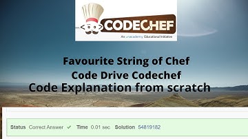 Favourite String of Chef -  Code Drive Division 3 (Rated) - AC Solution