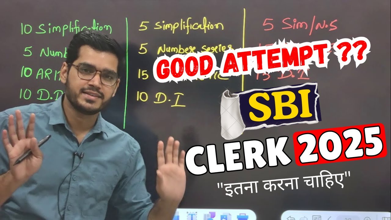 Good Attempt ? SBI CLERK 2025 | इतना तो करना चाहिए - YouTube