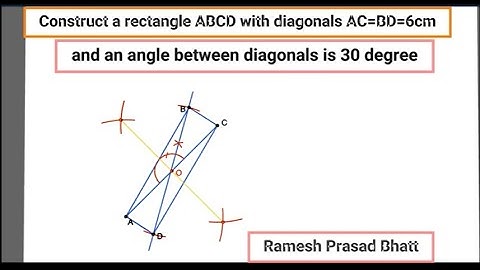 Construc rectangle when length of diagonal and angle between diagonals is given#geometry#mathematics