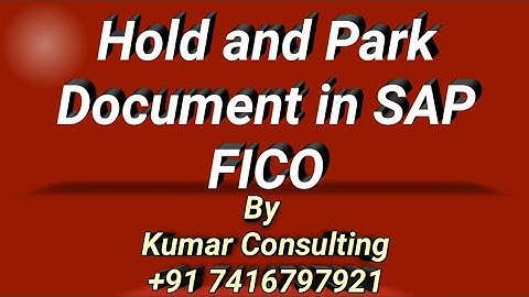 Hold Document & Park Document in SAP FICO
