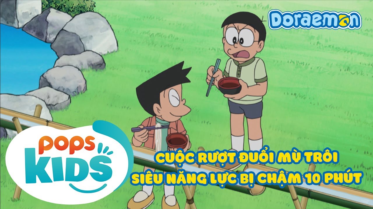 [S9] Doraemon - Tập 438 - Cuộc Rượt Đuổi Mỳ Trôi - Siêu Năng Lực Bị Chậm 10 Phút - Lồng Tiếng Việt