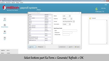 How to Generate EA Form After Million Payroll Version 3 2021 Year